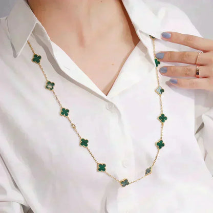 [⭐Haelin Jewelry]CLOVER 20 MOTIFS MALACHITE GOLD
