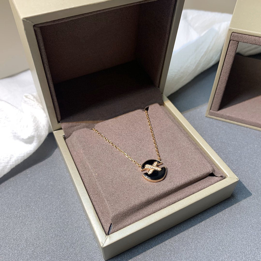 [⭐Haelin Jewelry]JEUX DE PINK GOLD DIAMOND NECKLACE
