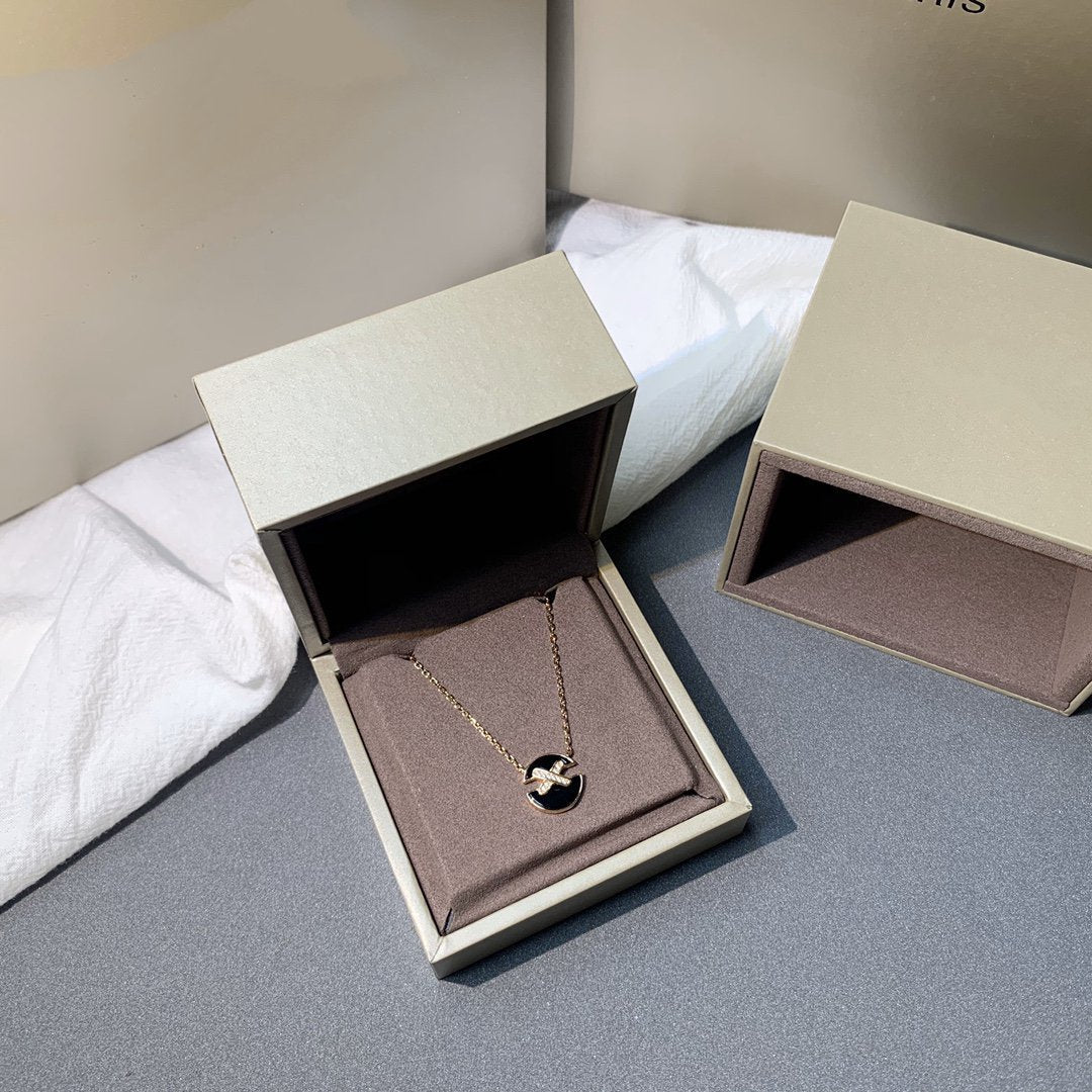 [⭐Haelin Jewelry]JEUX DE PINK GOLD DIAMOND NECKLACE