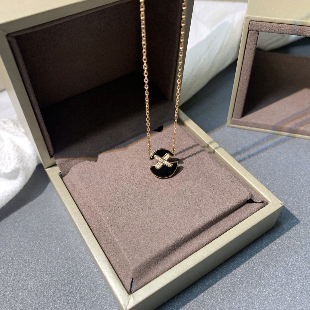 [⭐Haelin Jewelry]JEUX DE PINK GOLD DIAMOND NECKLACE