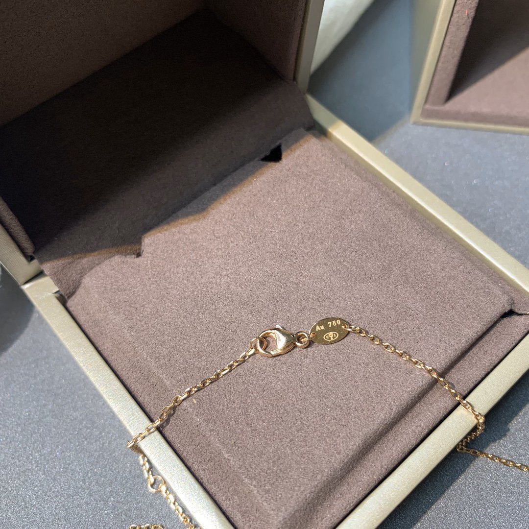 [⭐Haelin Jewelry]JEUX DE PINK GOLD DIAMOND NECKLACE