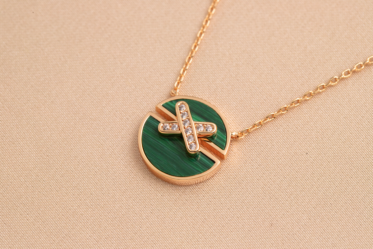 [⭐Haelin Jewelry]JEUX DE PINK GOLD DIAMOND NECKLACE