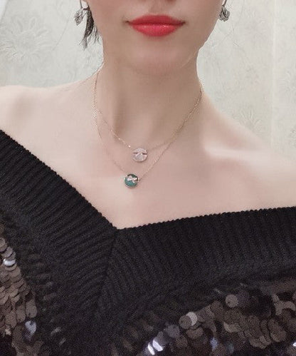 [⭐Haelin Jewelry]JEUX DE PINK GOLD DIAMOND NECKLACE