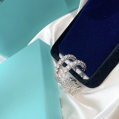 [Haelin Jewelry]SILVER DIAMOND HOOP EARRINGS