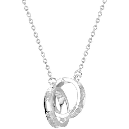 [Haelin Jewelry]NECKLACE FEMALE DOUBLE RING DOUBLE CIRCLE COUPLE PENDANT