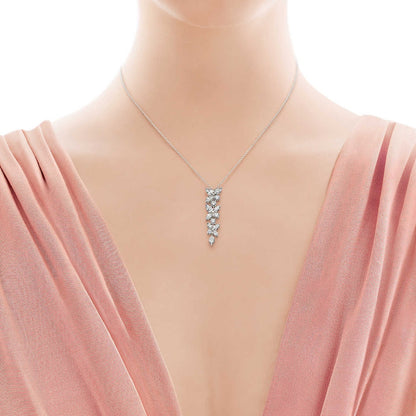 [Haelin Jewelry]MIXED CLUSTER DIAMOND DROP PENDANT