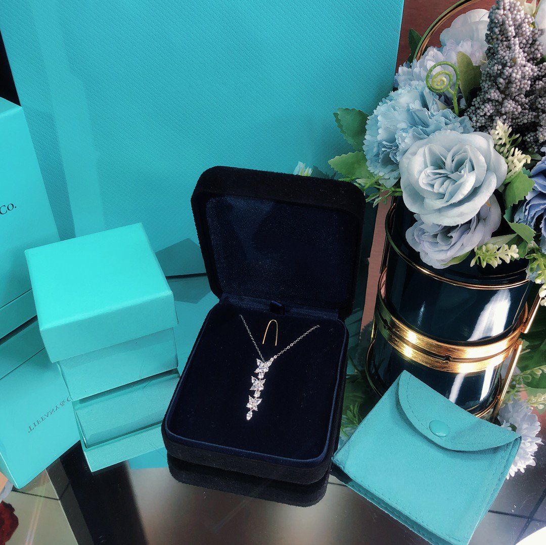 [Haelin Jewelry]MIXED CLUSTER DIAMOND DROP PENDANT