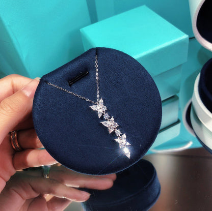 [Haelin Jewelry]MIXED CLUSTER DIAMOND DROP PENDANT