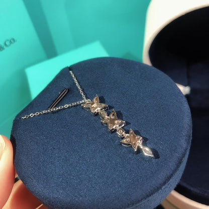 [Haelin Jewelry]MIXED CLUSTER DIAMOND DROP PENDANT