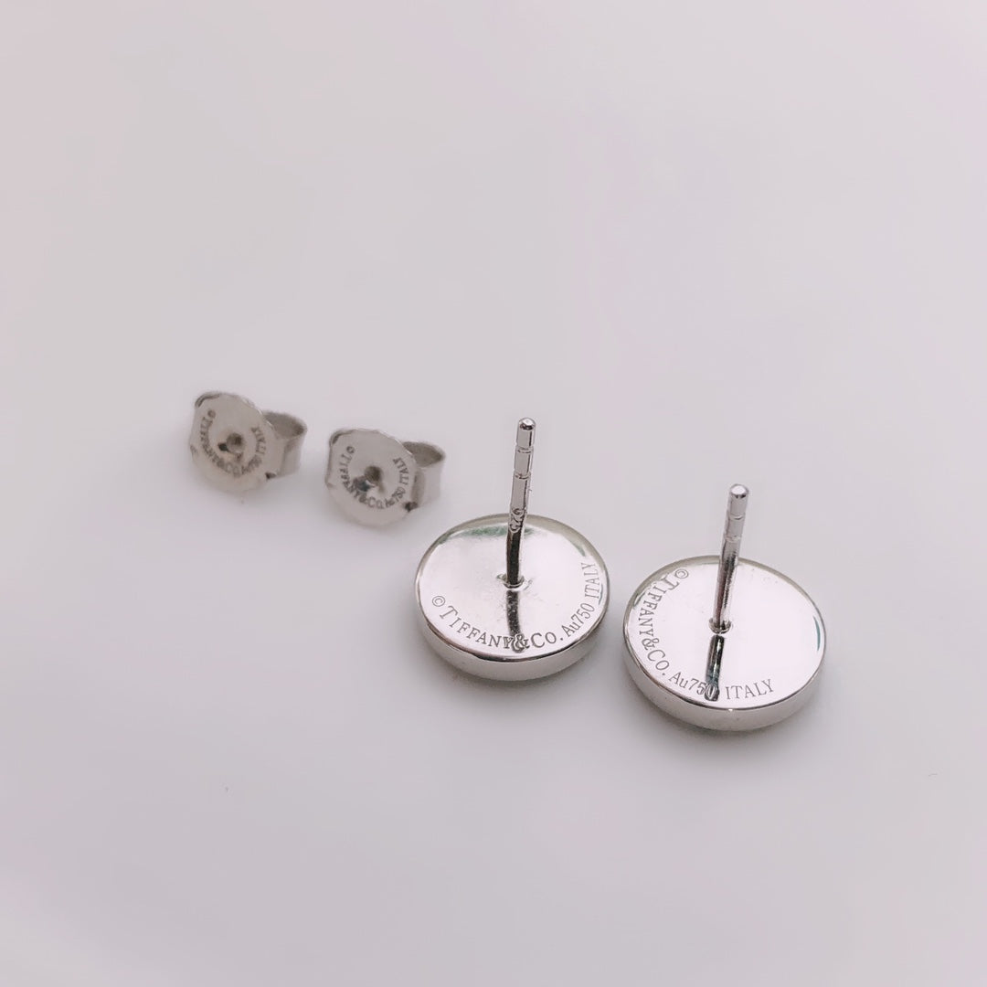 [Haelin Jewelry]TURQUOISE CIRCLE WHITE GOLD EARRINGS