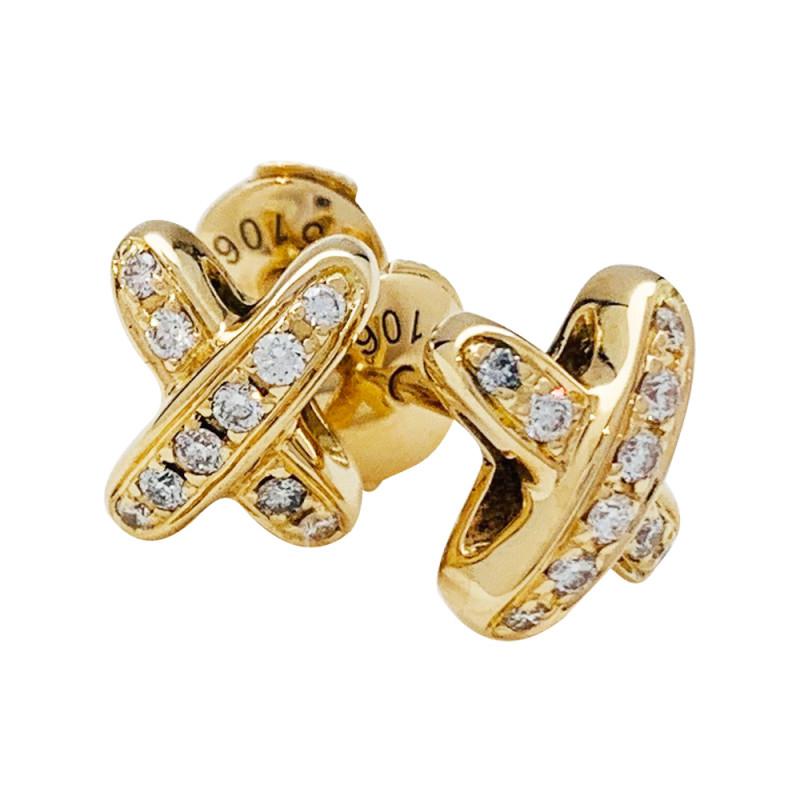 [⭐Haelin Jewelry]JEUX DE GOLD DIAMOND EARRINGS
