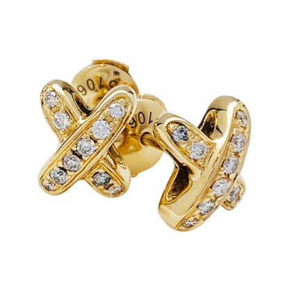 [⭐Haelin Jewelry]JEUX DE GOLD DIAMOND EARRINGS