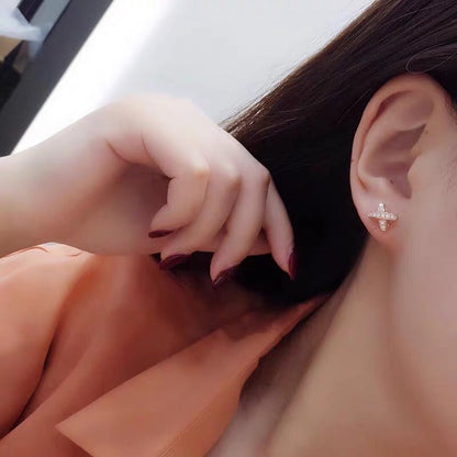 [⭐Haelin Jewelry]JEUX DE GOLD DIAMOND EARRINGS
