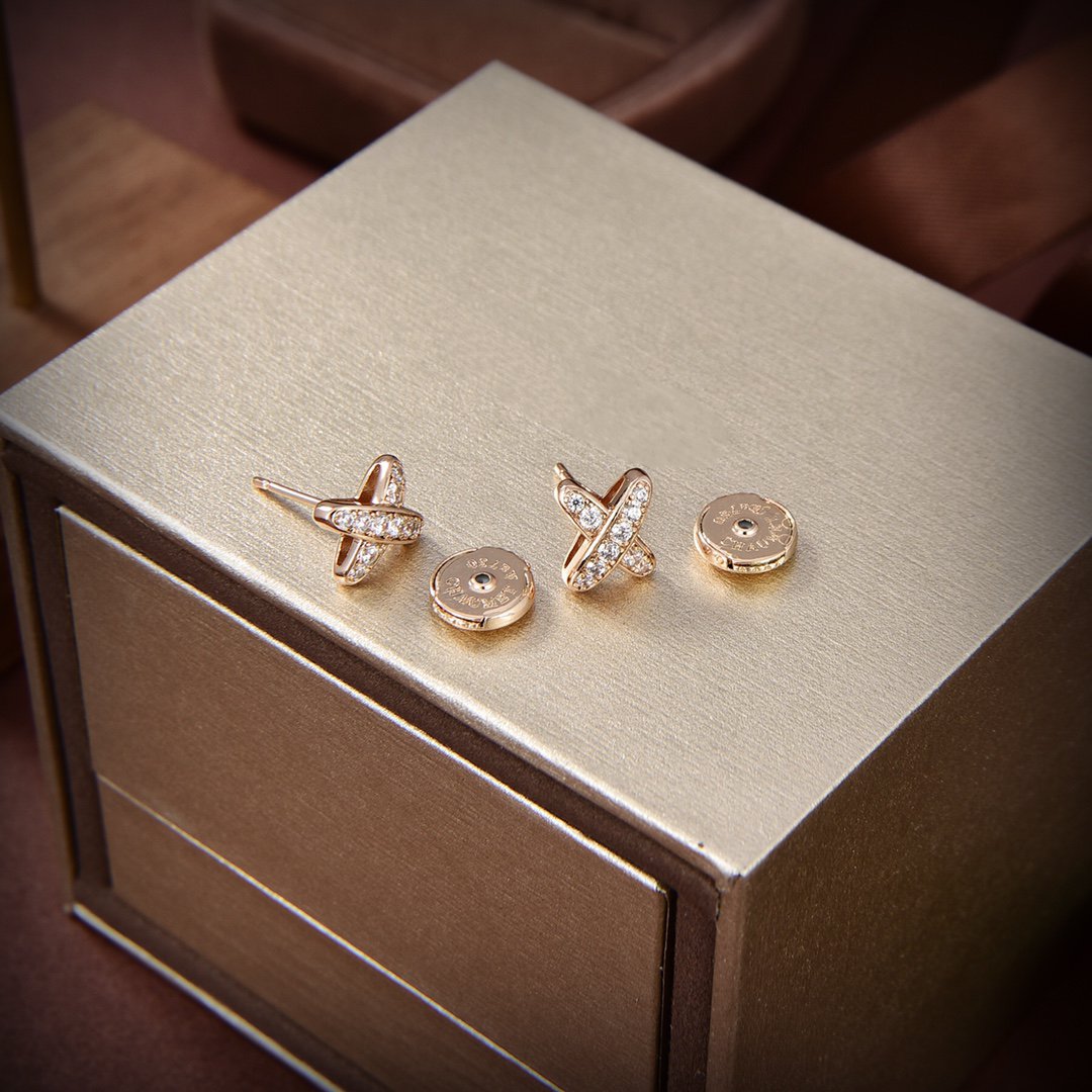 [⭐Haelin Jewelry]JEUX DE GOLD DIAMOND EARRINGS