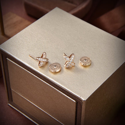 [⭐Haelin Jewelry]JEUX DE GOLD DIAMOND EARRINGS