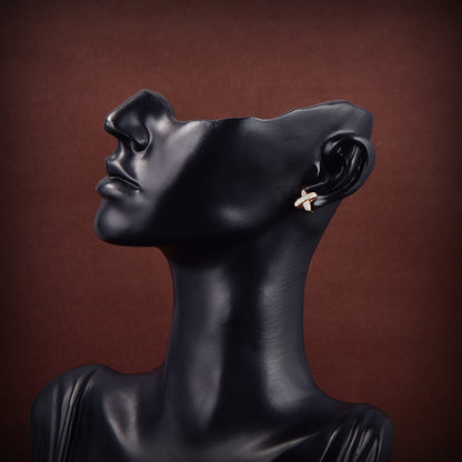 [⭐Haelin Jewelry]JEUX DE GOLD DIAMOND EARRINGS