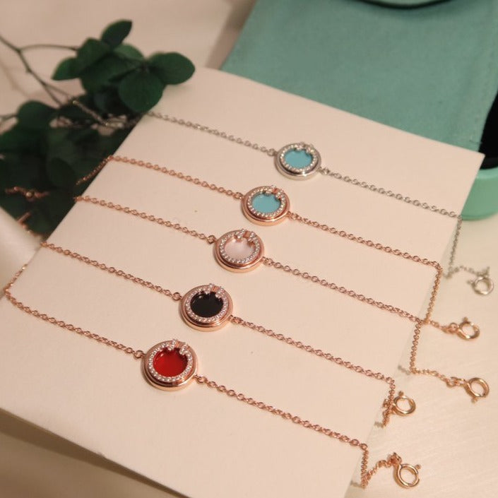 [Haelin Jewelry]DIAMOND CIRCLE PINK GOLD BRACELET