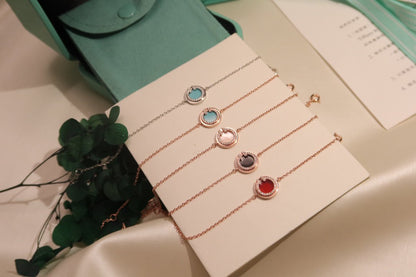 [Haelin Jewelry]DIAMOND CIRCLE PINK GOLD BRACELET