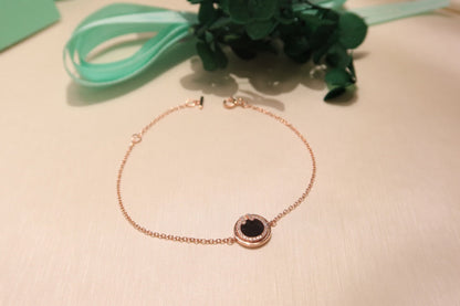 [Haelin Jewelry]DIAMOND CIRCLE PINK GOLD BRACELET