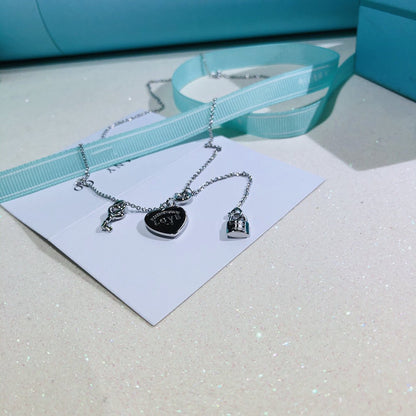 [Haelin Jewelry]LOVE HEART TAG KEY NECKLACE