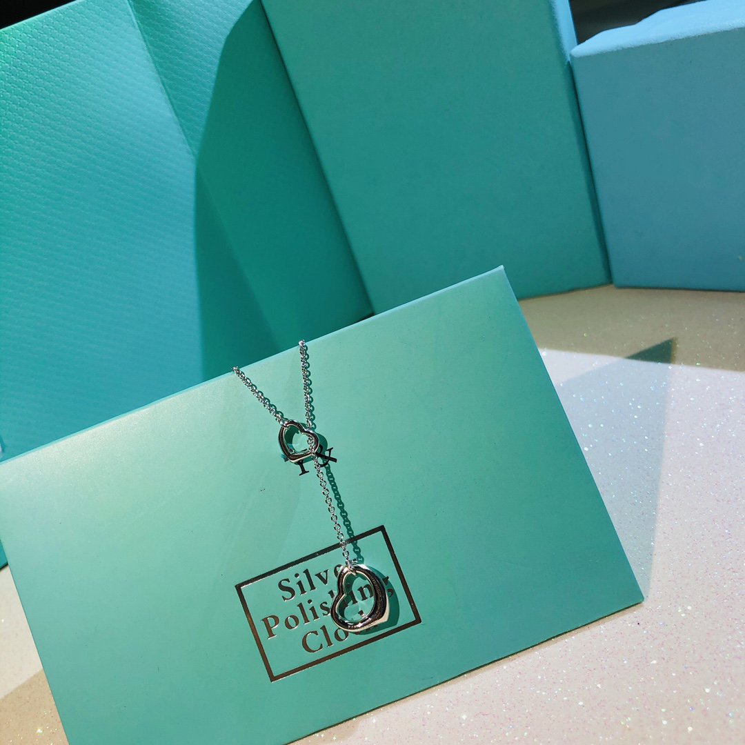 [Haelin Jewelry]OPEN HEART LARIAT NECKLACE SILVER