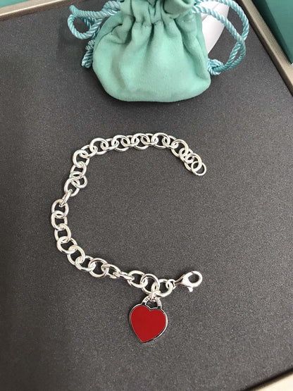 [Haelin Jewelry]HEART TAG BRACELET SILVER MEDIUM