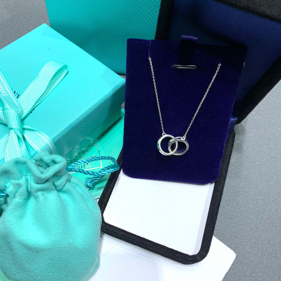 [Haelin Jewelry]INTERLOCKING CIRCLES PENDANT SILVER SMALL NECKLACE