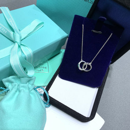[Haelin Jewelry]INTERLOCKING CIRCLES PENDANT SILVER SMALL NECKLACE