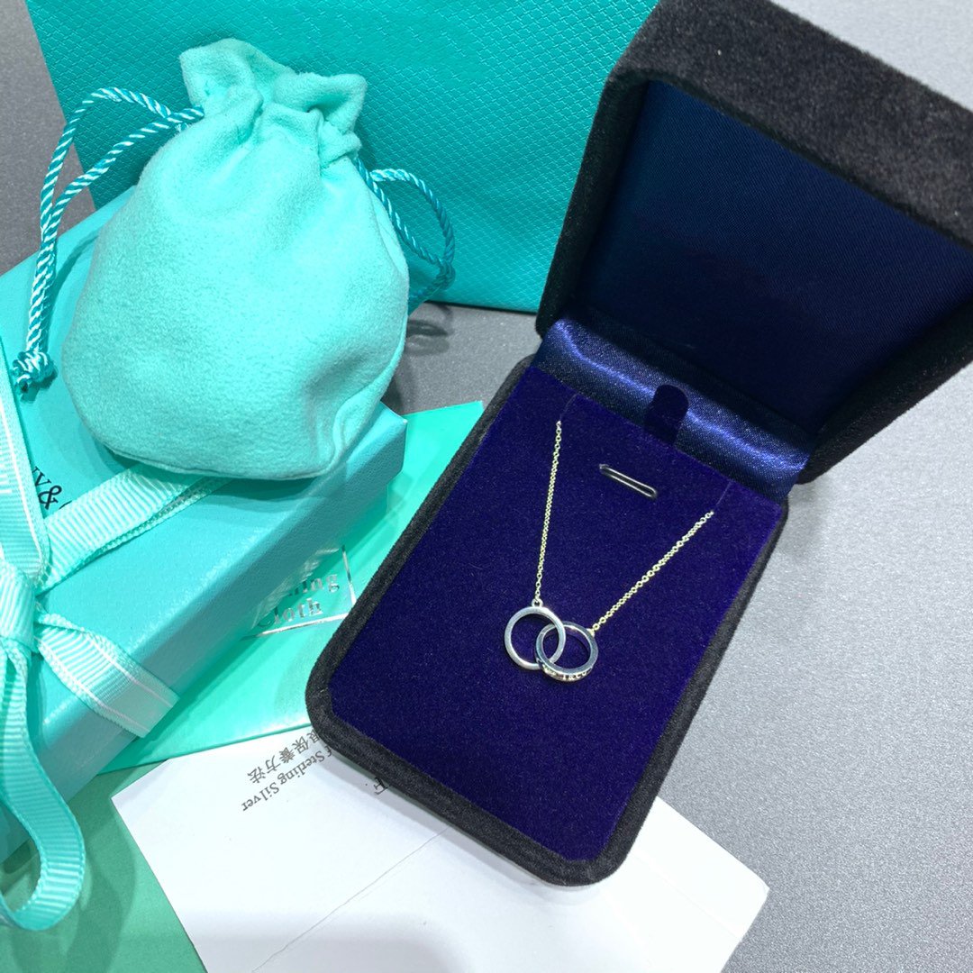 [Haelin Jewelry]INTERLOCKING CIRCLES PENDANT SILVER SMALL NECKLACE