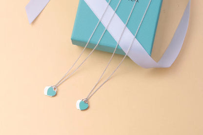 [Haelin Jewelry]DOUBLE HEART TAG PENDANT SILVER MINI NECKLACE