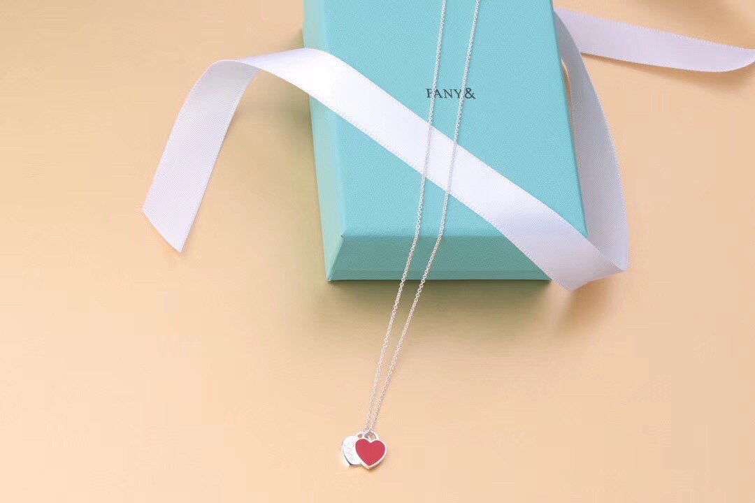 [Haelin Jewelry]DOUBLE HEART TAG PENDANT SILVER MINI NECKLACE
