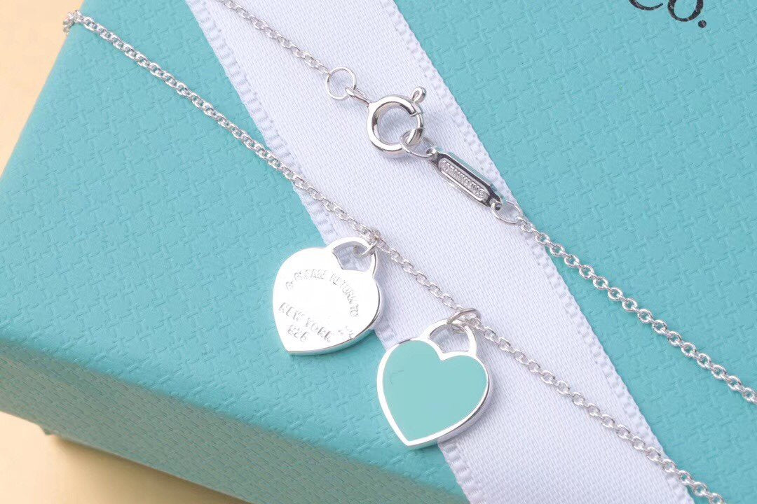 [Haelin Jewelry]DOUBLE HEART TAG PENDANT SILVER MINI NECKLACE