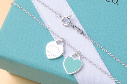 [Haelin Jewelry]DOUBLE HEART TAG PENDANT SILVER MINI NECKLACE