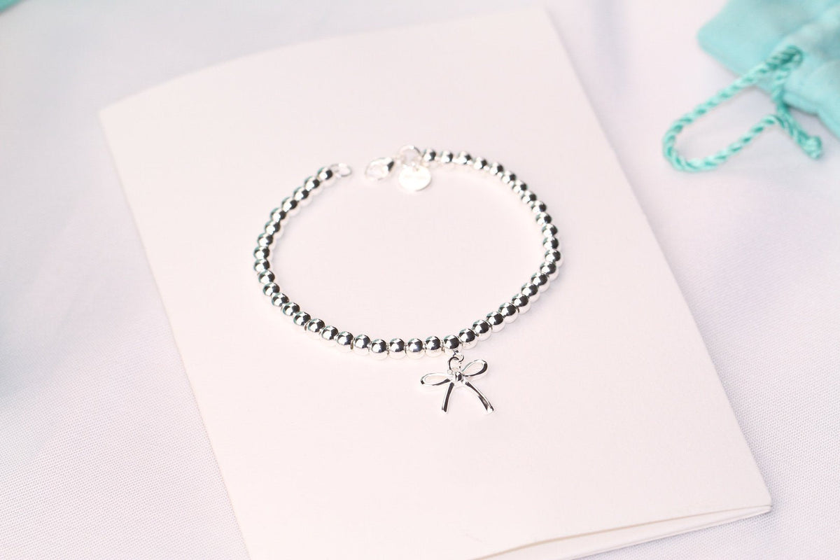 [Haelin Jewelry]STERLING SILVER BOW BEAD BRACELET