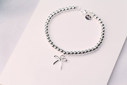 [Haelin Jewelry]STERLING SILVER BOW BEAD BRACELET