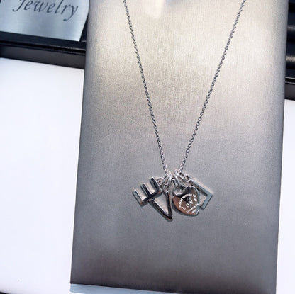 [Haelin Jewelry]COLLAR LOVE PLATA NECKLACE