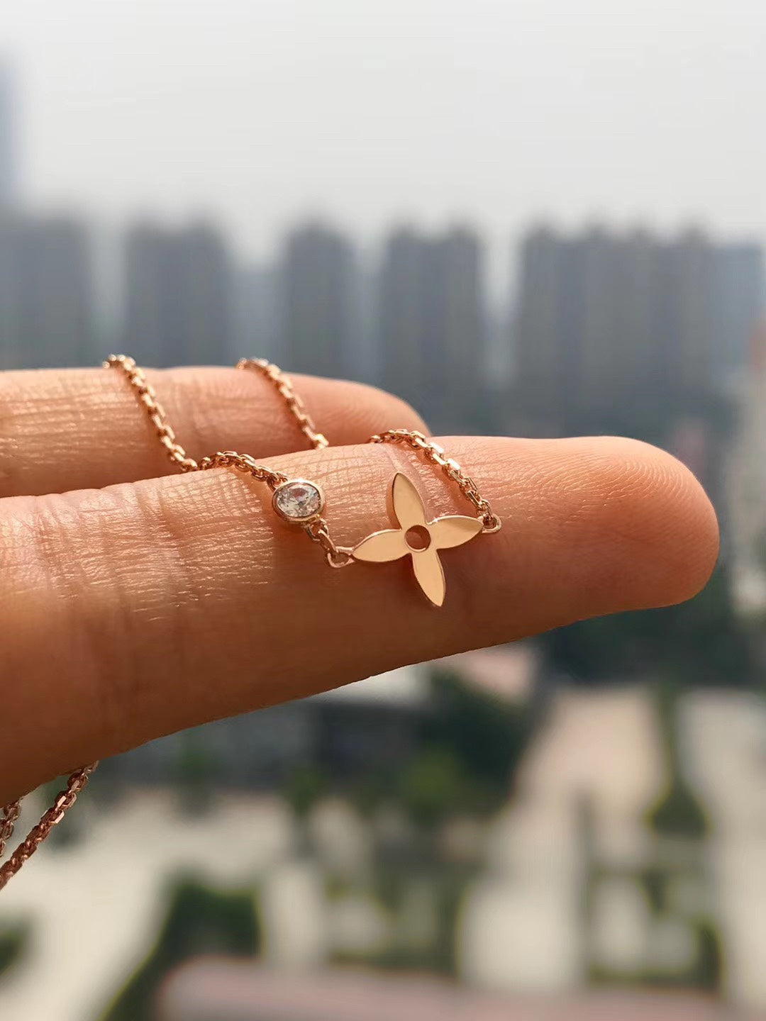 [⭐Haelin Jewelry]BLOSSOM PENDANT PINK GOLD AND DIAMOND