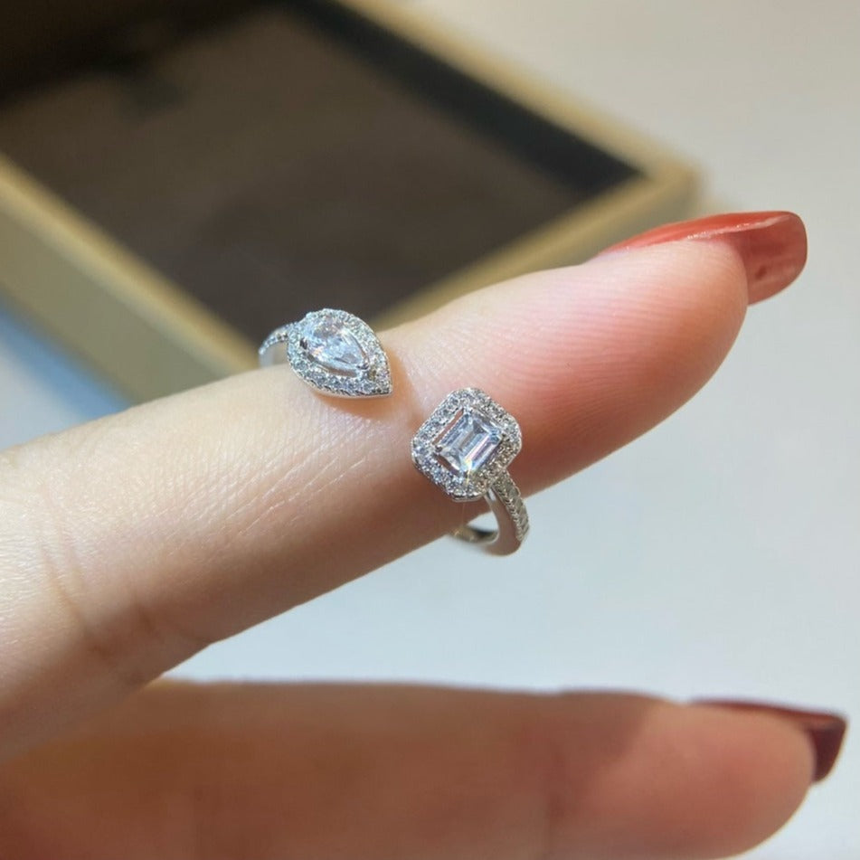[⭐Haelin Jewelry]MY TWIN TOI & MOI SILVER DIAMOND RING