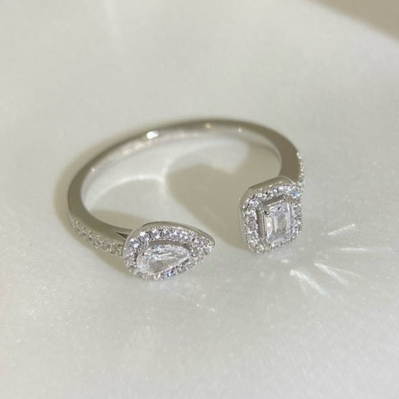 [⭐Haelin Jewelry]MY TWIN TOI & MOI SILVER DIAMOND RING