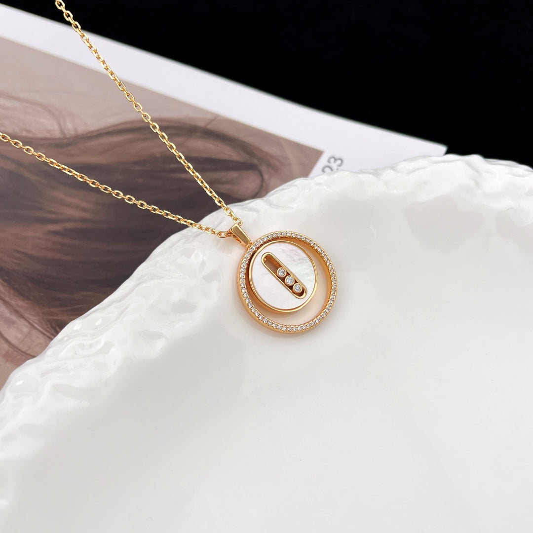 [⭐Haelin Jewelry]Demo MOVE MM NACRE BLANCHE DIAMOND NECKLACE