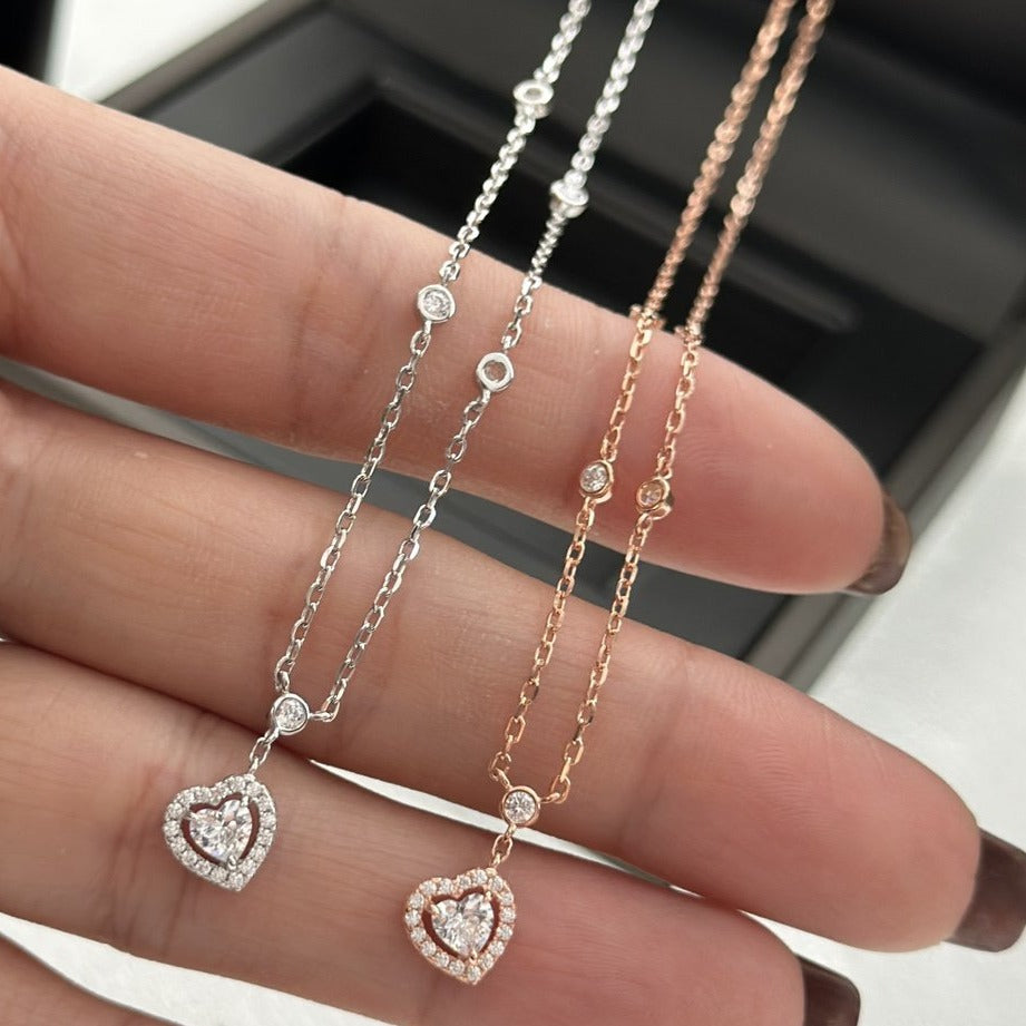 [⭐Haelin Jewelry]JOY HEART DIAMOND NECKLACE