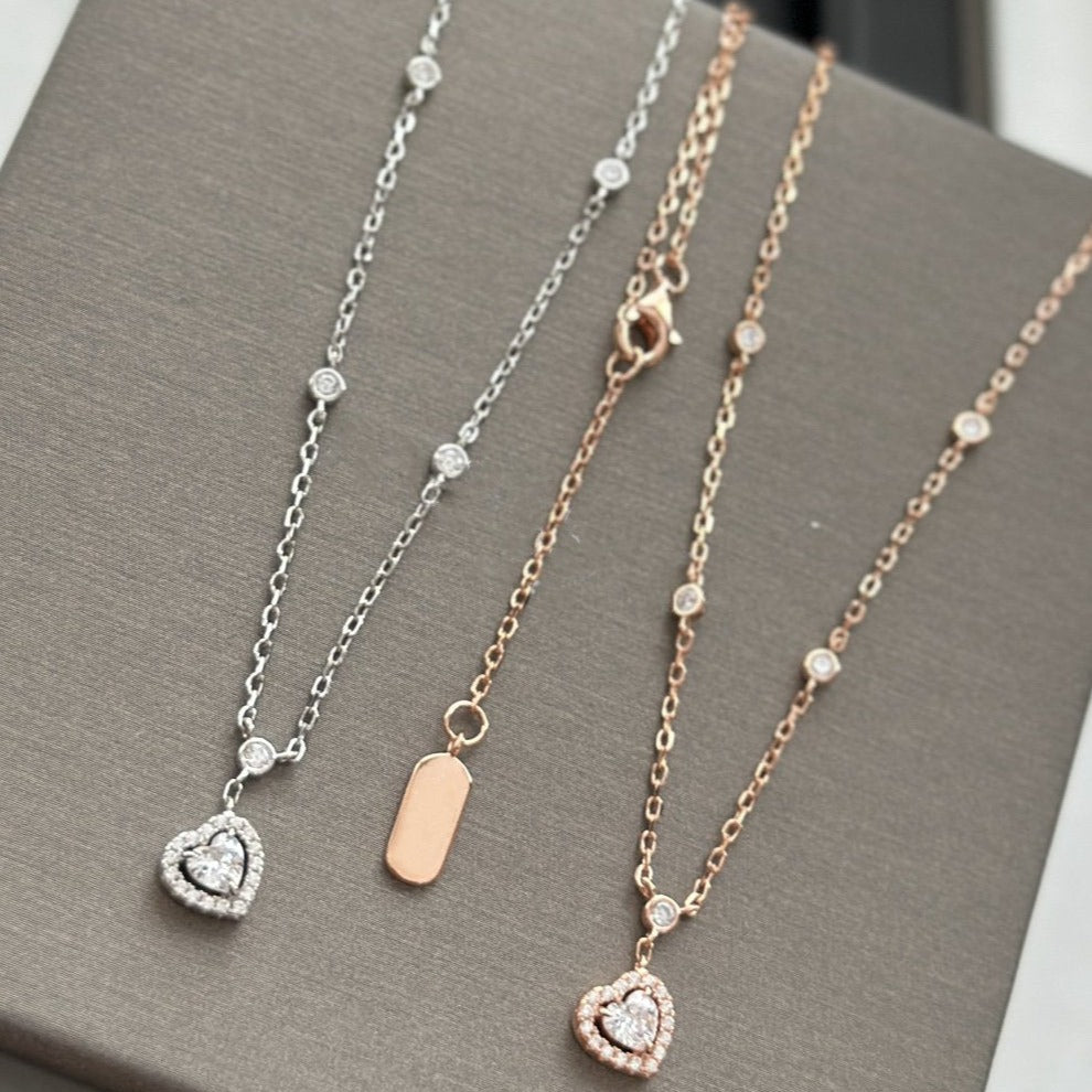 [⭐Haelin Jewelry]JOY HEART DIAMOND NECKLACE