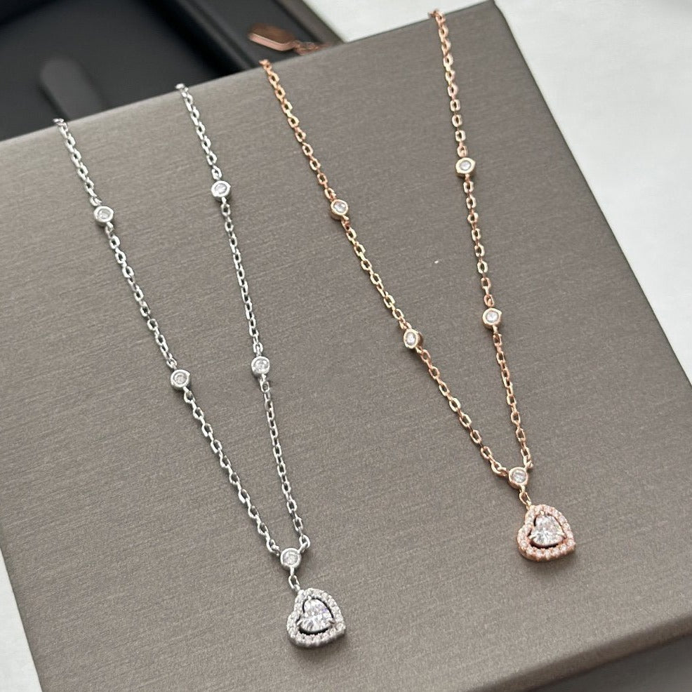 [⭐Haelin Jewelry]JOY HEART DIAMOND NECKLACE