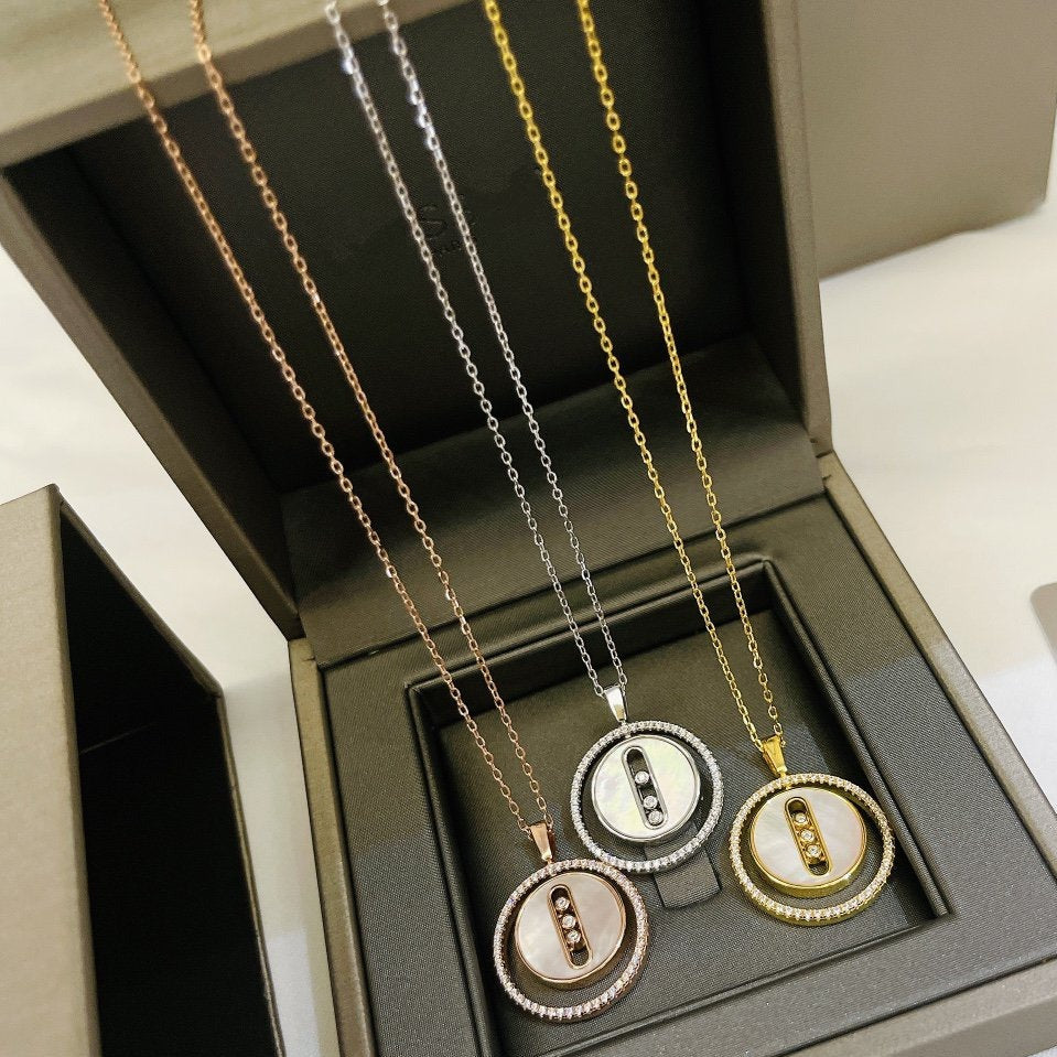 [⭐Haelin Jewelry]Demo MOVE MM NACRE BLANCHE DIAMOND NECKLACE