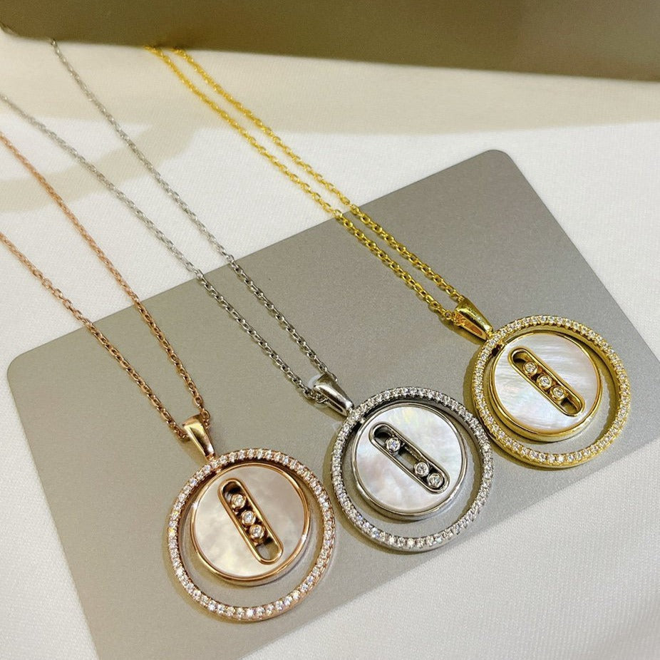 [⭐Haelin Jewelry]Demo MOVE MM NACRE BLANCHE DIAMOND NECKLACE