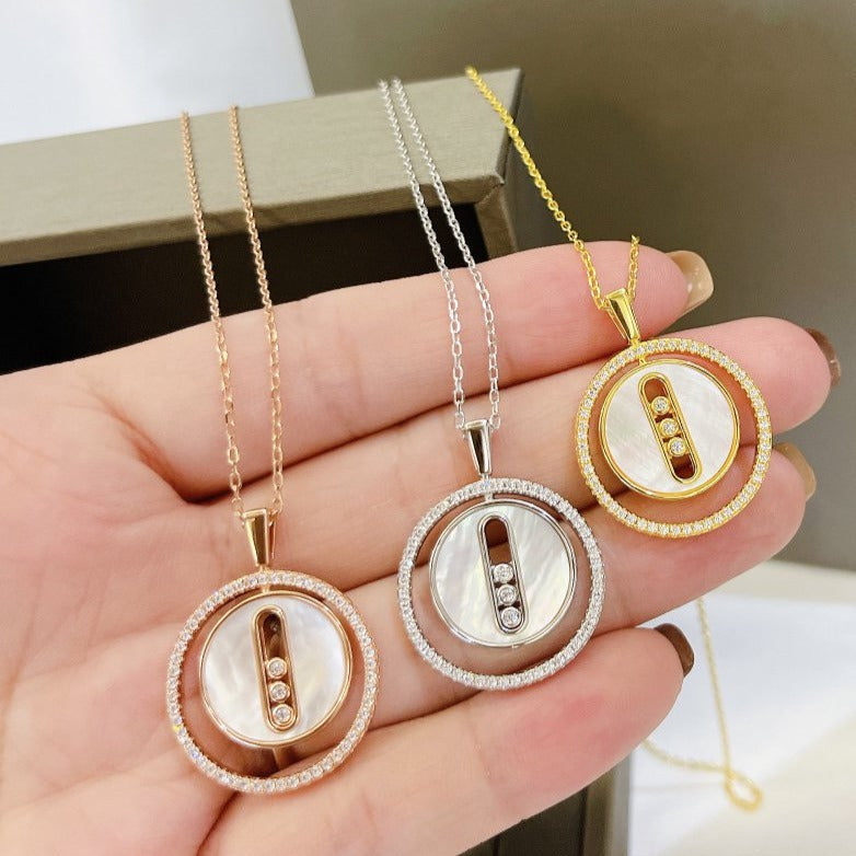 [⭐Haelin Jewelry]Demo MOVE MM NACRE BLANCHE DIAMOND NECKLACE