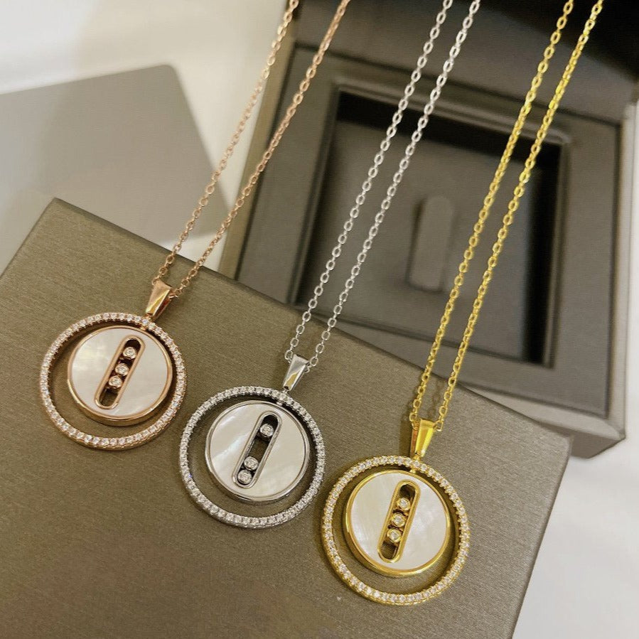 [⭐Haelin Jewelry]Demo MOVE MM NACRE BLANCHE DIAMOND NECKLACE