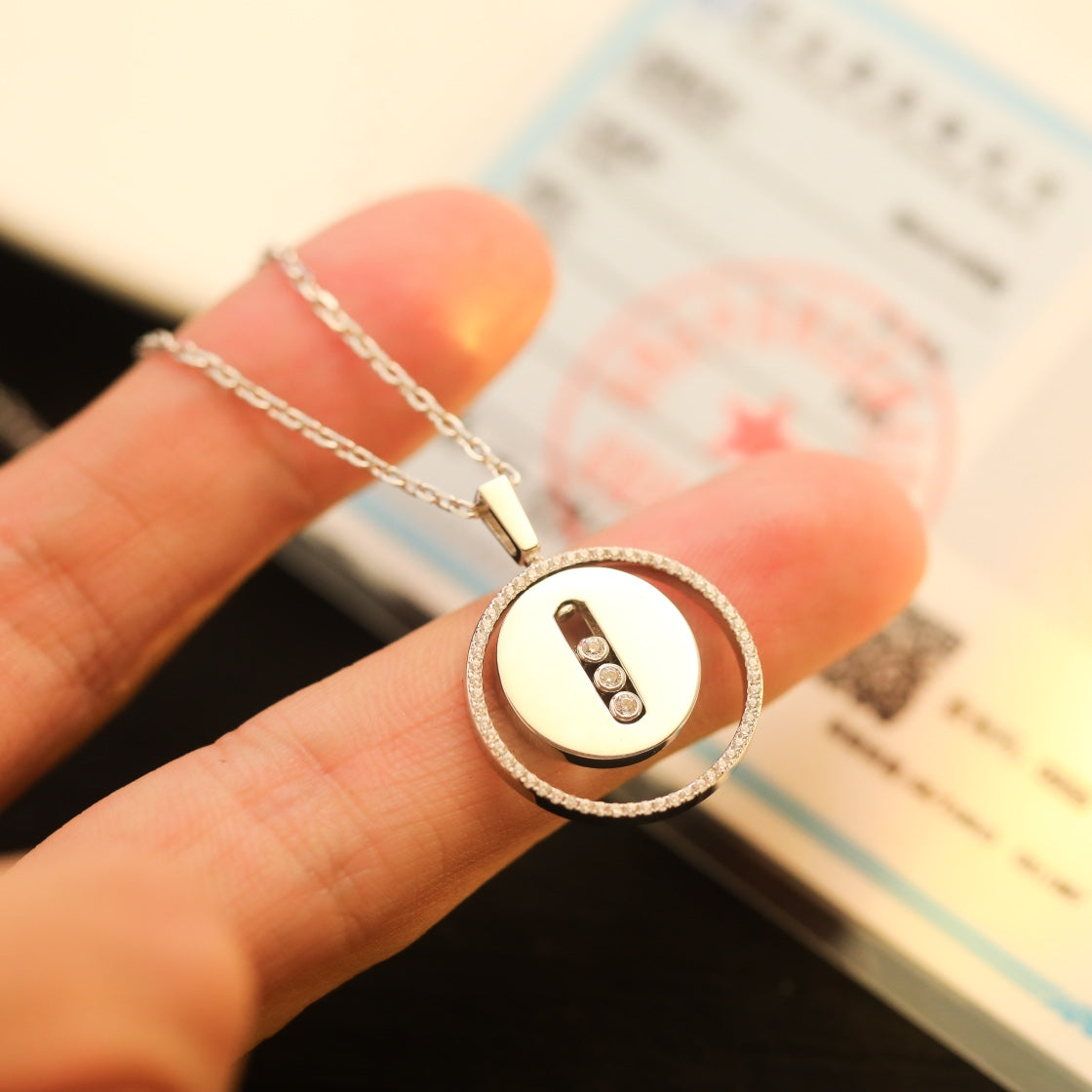 [⭐Haelin Jewelry]Demo MOVE MM SILVER DIAMOND NECKLACE