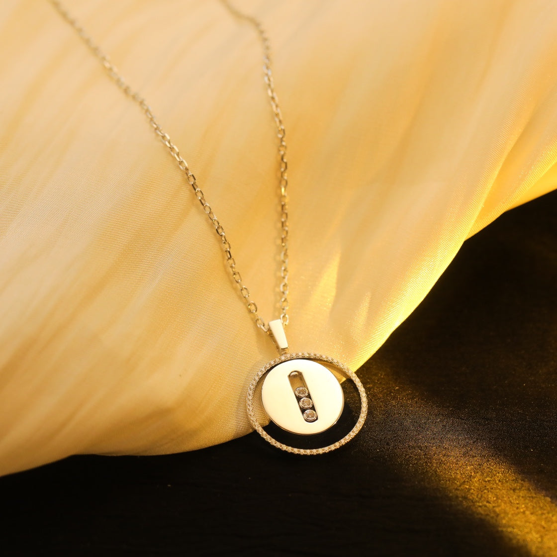 [⭐Haelin Jewelry]Demo MOVE MM SILVER DIAMOND NECKLACE