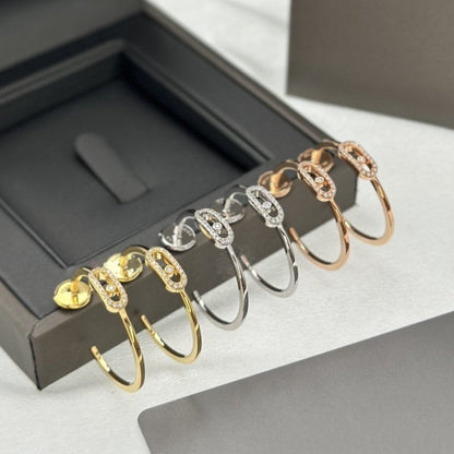 [⭐Haelin Jewelry]CREOLES MOVE UNO PM DIAMOND EARRINGS